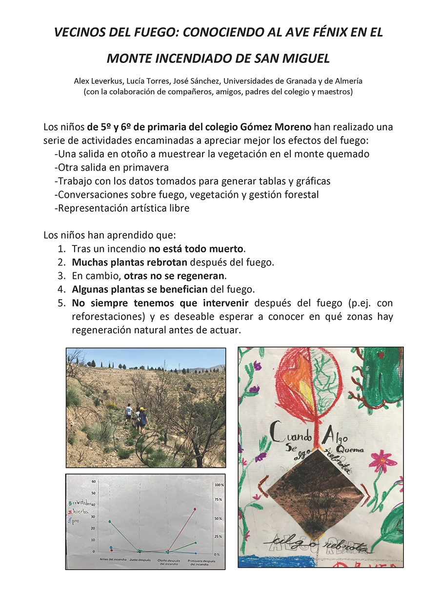Folleto divulgativo, difundido por redes sociales, explicando las actividades realizadas y los principales aprendizajes obtenidos por los alumnos